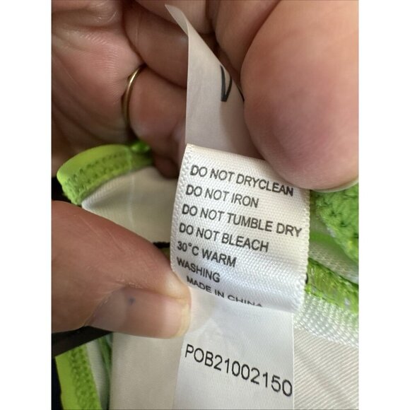 Women's M Cut Out One-Piece Halter Swimsuit Neon Green NWT - Picture 16 of 16